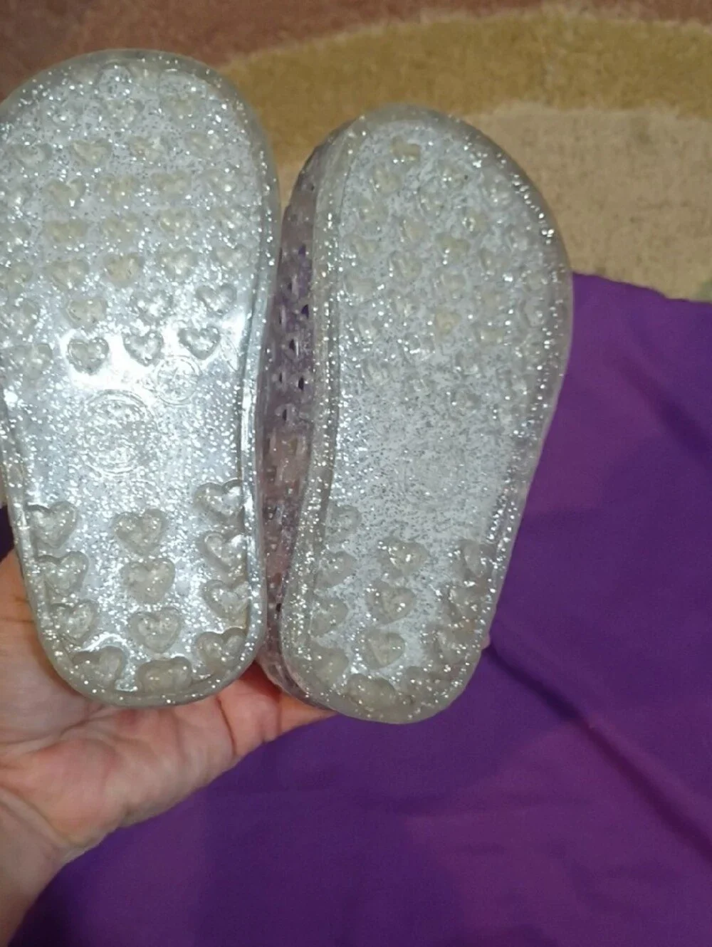 wonder nation Clear Glitter Jelly Mary Jane Sandals with Cherry Insole